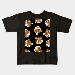 Tigers on a Black Background Kids T-Shirt